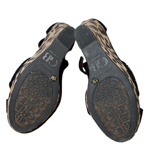 Gianni Bini Studded Tie Up Cheetah Print Wedges - Picture 4 of 6